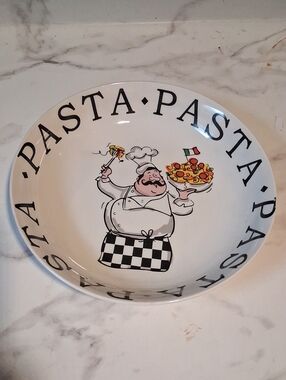 Pasta Serving Bowl - White Chef Design